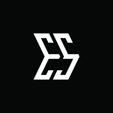 ES Monogram geometrik biçim şablonu. İzole edilmiş arkaplanda ilk tasarım vektörü