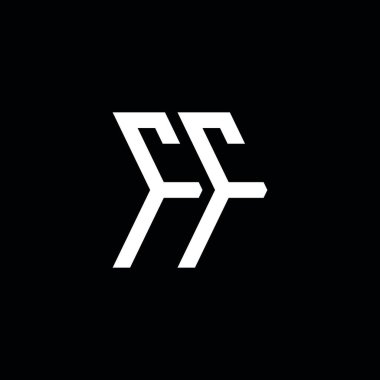FF Monogram geometrik biçim şablonu. İzole edilmiş arkaplanda ilk tasarım vektörü