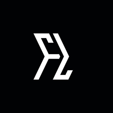 FL Monogram geometrik biçim şablonu. İzole edilmiş arkaplanda ilk tasarım vektörü