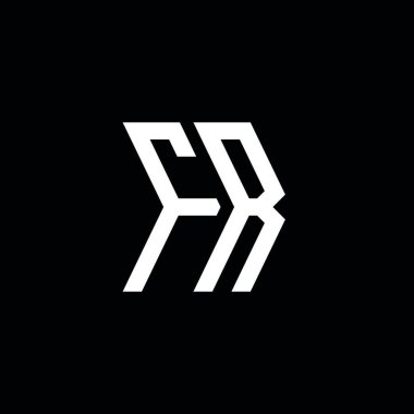 FR Monogram geometrik şekil şablonu. İzole edilmiş arkaplanda ilk tasarım vektörü