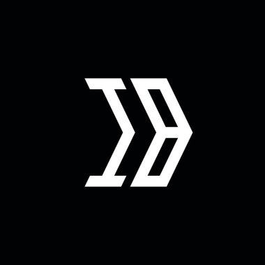 IB Monogram geometrik şekil şablonu. İzole edilmiş arkaplanda ilk tasarım vektörü