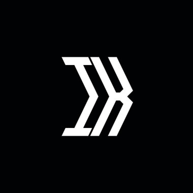 IK Monogram geometrik biçim şablonu. İzole edilmiş arkaplanda ilk tasarım vektörü