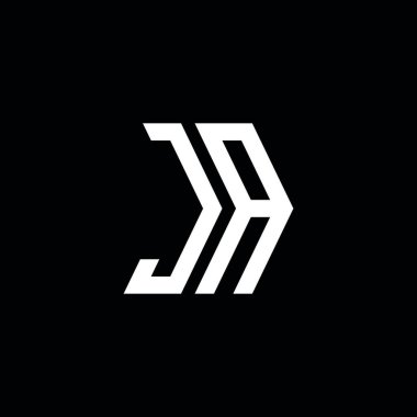 JA Monogram geometrik şekil şablonu. İzole edilmiş arkaplanda ilk tasarım vektörü