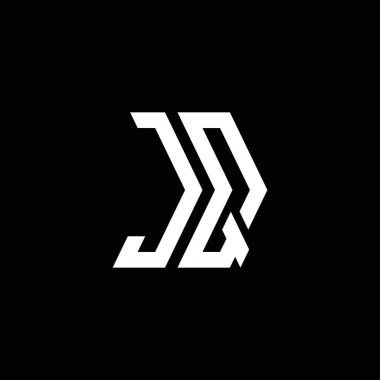 JQ Monogram geometrik şekil şablonu. İzole edilmiş arkaplanda ilk tasarım vektörü