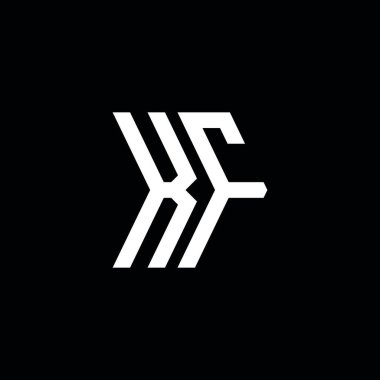 KF Monogram geometrik biçim şablonu. İzole edilmiş arkaplanda ilk tasarım vektörü