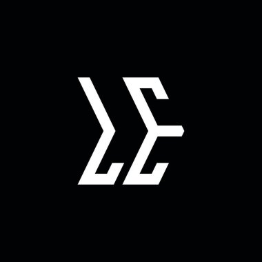 LE monogram geometrik şekil şablonu. İzole edilmiş arkaplanda ilk tasarım vektörü