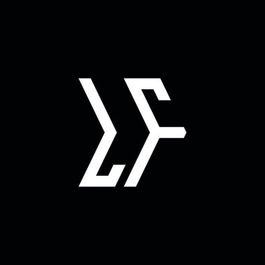 LF Monogram geometrik şekil şablonu. İzole edilmiş arkaplanda ilk tasarım vektörü
