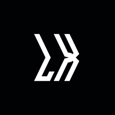 LX Monogram geometrik şekil şablonu. İzole edilmiş arkaplanda ilk tasarım vektörü