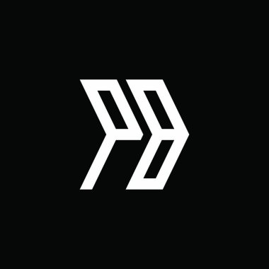 PB Monogram geometrik şekil şablonu. İzole edilmiş arkaplanda ilk tasarım vektörü