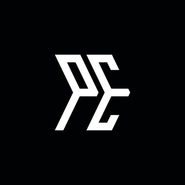 Beden Eğitimi Monogram geometrik şekil şablonu. İzole edilmiş arkaplanda ilk tasarım vektörü