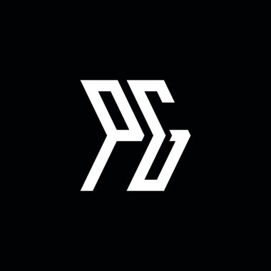 PG Monogram geometrik şekil şablonu. İzole edilmiş arkaplanda ilk tasarım vektörü