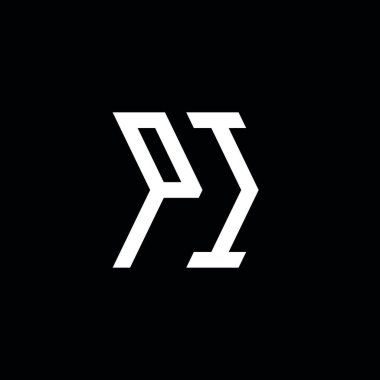 PI Monogram geometrik şekil şablonu. İzole edilmiş arkaplanda ilk tasarım vektörü