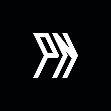 PN Monogram geometrik biçim şablonu. İzole edilmiş arkaplanda ilk tasarım vektörü