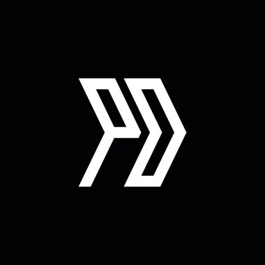 PO Monogram geometrik şekil şablonu. İzole edilmiş arkaplanda ilk tasarım vektörü