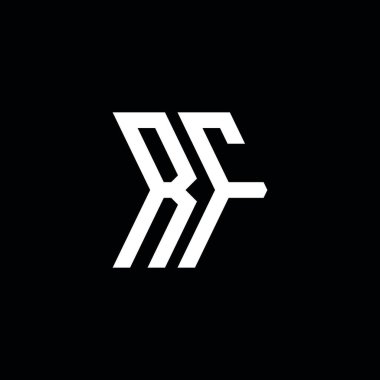 RF Monogram geometrik şekil şablonu. İzole edilmiş arkaplanda ilk tasarım vektörü