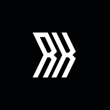 RK Monogram geometrik biçim şablonu. İzole edilmiş arkaplanda ilk tasarım vektörü