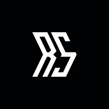 RS Monogram geometrik şekil şablonu. İzole edilmiş arkaplanda ilk tasarım vektörü