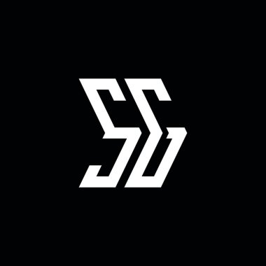 SG Monogram geometrik şekil şablonu. İzole edilmiş arkaplanda ilk tasarım vektörü