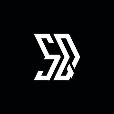 SQ Monogram geometrik şekil şablonu. İzole edilmiş arkaplanda ilk tasarım vektörü