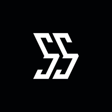 SS Monogram geometrik şekil şablonu. İzole edilmiş arkaplanda ilk tasarım vektörü