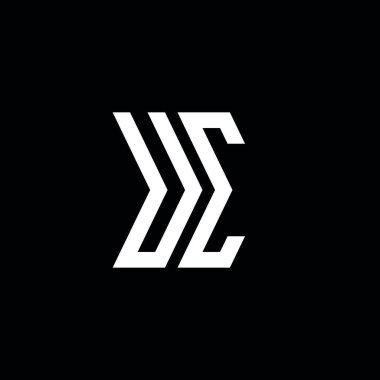 UC Monogram geometrik biçim şablonu. İzole edilmiş arkaplanda ilk tasarım vektörü