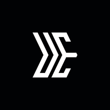 UE Monogram geometrik biçim şablonu. İzole edilmiş arkaplanda ilk tasarım vektörü