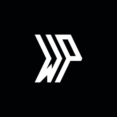 WP Monogram geometrik şekil şablonu. İzole edilmiş arkaplanda ilk tasarım vektörü