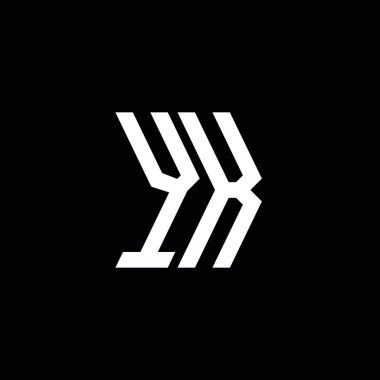 YK Monogram geometrik biçim şablonu. İzole edilmiş arkaplanda ilk tasarım vektörü