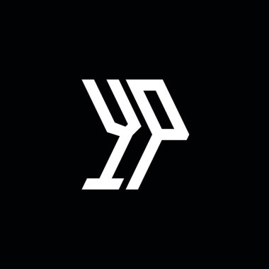 YP Monogram geometrik şekil şablonu. İzole edilmiş arkaplanda ilk tasarım vektörü