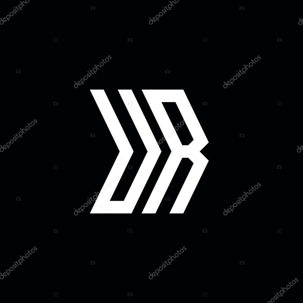 UR Monogram geometric shape style template. Monogram initial design vector on isolated background