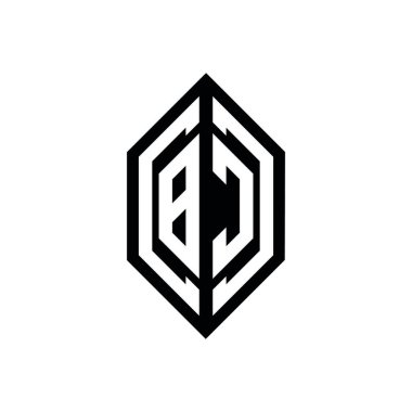 Beyaz arkaplanda izole edilmiş geometrik şekil vektör monogram tasarım şablonu olan BC logosu