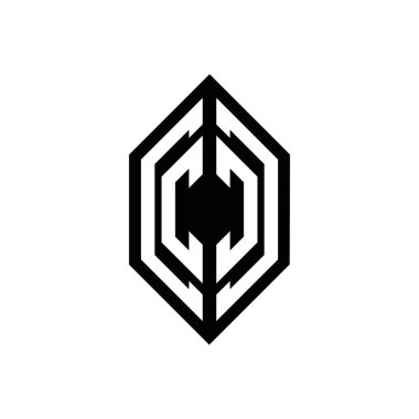 Beyaz arkaplanda izole edilmiş geometrik şekil vektör monogram tasarım şablonu olan CC logosu