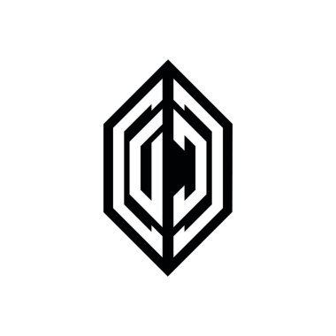 Beyaz arkaplanda izole edilmiş geometrik şekil vektör monogram tasarım şablonu olan DC logosu