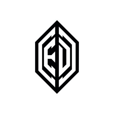 Beyaz arkaplanda izole edilmiş geometrik şekil vektör monogram tasarım şablonu olan ED logosu