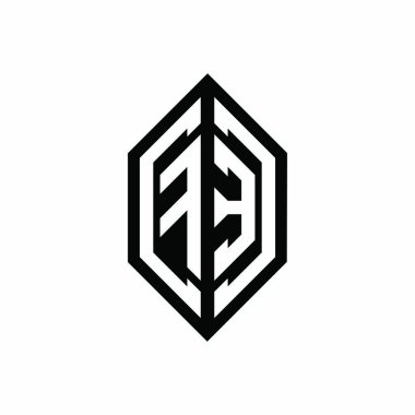 FE logosu beyaz arkaplanda izole edilmiş geometrik şekil vektör monogram tasarım şablonu