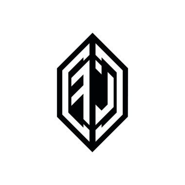 Beyaz arkaplanda izole edilmiş geometrik şekil vektör monogram tasarım şablonu olan FL logosu