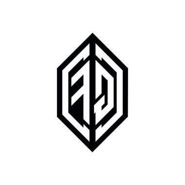 Beyaz arkaplanda izole edilmiş geometrik şekil vektör monogram tasarım şablonu olan FQ logosu