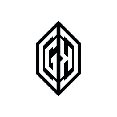 Beyaz arkaplanda izole edilmiş geometrik şekil vektör monogram tasarım şablonuna sahip GK logosu