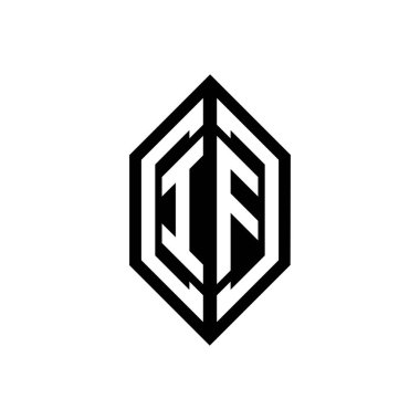 Eğer geometrik şekil vektör monogram tasarım şablonu beyaz arkaplanda izole edilmişse