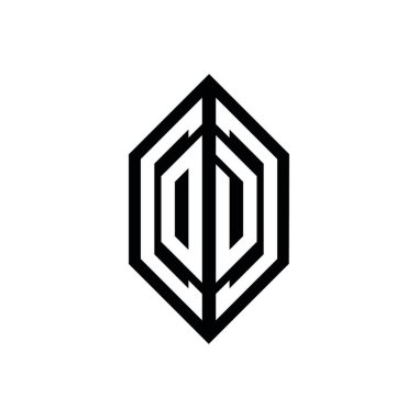 Beyaz arkaplanda izole edilmiş geometrik şekil vektör monogram tasarım şablonu olan OD logosu