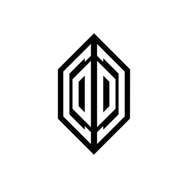 Beyaz arkaplanda izole edilmiş geometrik şekil vektör monogram tasarım şablonu olan OO logosu