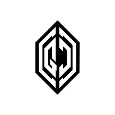 Beyaz arkaplanda izole edilmiş geometrik şekil vektör monogram tasarım şablonu olan QC logosu