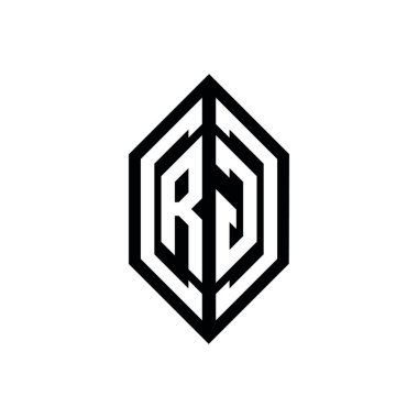 Beyaz arkaplanda izole edilmiş geometrik şekil vektör monogram tasarım şablonu olan RG logosu