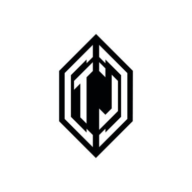 Beyaz arkaplanda izole edilmiş geometrik şekil vektör monogram tasarım şablonu olan TL logosu
