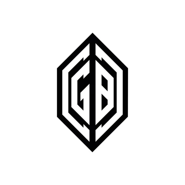 Logotipo Com Formato Geométrico Modelo Design Monograma Vetorial Isolado Fundo —  Vetores de Stock