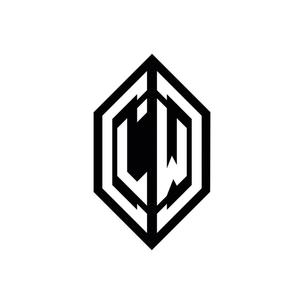Logo Geometrickým Tvarem Vektorový Monogram Design Šablony Izolované Bílém Pozadí — Stockový vektor