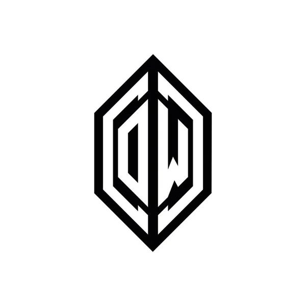 Logotyp Med Geometrisk Form Vektor Monogram Design Mall Isolerad Vit — Stock vektor
