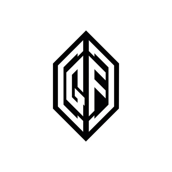 Logo Con Plantilla Diseño Monograma Vectorial Forma Geométrica Aislada Sobre — Vector de stock
