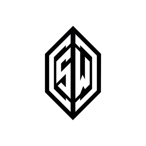 Logotipo Con Plantilla Diseño Monograma Vector Forma Geométrica Aislado Sobre — Vector de stock