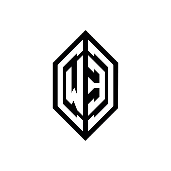 Logo Con Forma Geometrica Modello Disegno Monogramma Vettoriale Isolato Sfondo — Vettoriale Stock